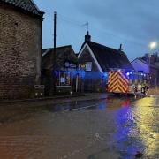 The flooding in Snainton this morning. Photos Jill Allen