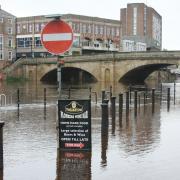 Flooding in King's Staith yesterday