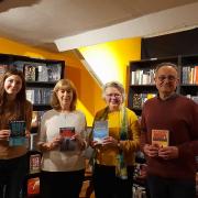 Owners of Pickering Book Tree Andrew and Stephanie Bundy with their daughter Cathy and author Jean Harrod