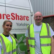 Colleagues from Yorkshire Building Society volunteer at FareShare's regional hub