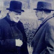 Prime Minister Winston Churchill on his visit to Kirkham Priory during the Second World War on March 31, 1944