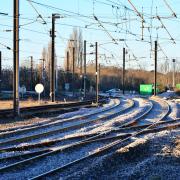 Railway lines just north of York Station, where network Rail engineers will be carrying our track renewal over Christmas