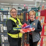 PC Jane Jones collected the goodies from Morrisons on behalf of the team