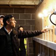 Prime Minister Rishi Sunak visiting the Construction Skills Village (CSV), in Scarborough. Photo PA