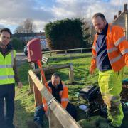Councillor George Jabbour met with Openreach engineers as they restored the internet connection