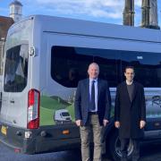 Ryedale Community Transport's Chief Officer, Mark Harris with Cllr George Jabbour