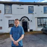 Manager David Clark outside the Ebor Inn, which reopens on March 29