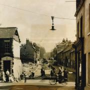 The caption to this photograph was damaged, but we think it shows Old Maltongate, Malton, in May 1956, as workmen were widening the road so it could cope with holiday traffic bound for Pickering and Whitby