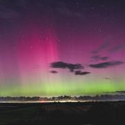 Northern Lights over the Howardian Hills, near Bulmer. Credit Chris Lowther..