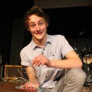 Magician Matt Woollons with his  winning  trophy from Friday’s Talent Contest