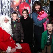 Enjoying the events in Pickering during Saturday’s Christmas lights switch-on are, above, Father Christmas with Josh, Amber, Lauren, Alice and Benjamin