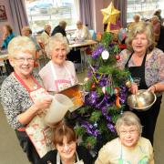 The volunteers who will be serving Christmas dinner for people who will be on their own – Patricia Grayson, Mary Johnson, Daphne Bowes, Karen Patterson and Christine Rhodes