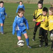 Action from Heslerton Under-9s’ match against Scholes Park Raiders