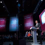 Labour Party leader Ed Miliband launches his party’s manifesto at Granada TV Studios in Manchester, as he pledged to lead a Britain that “works for working people”.