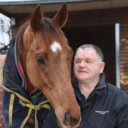 Norton trainer Brian Ellison with Definitly Red, who will be running in the Cheltenham Gold Cup on Friday Picture: David Harrison