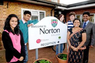 Students from Sri Lank visit Norton College. Students Shafinaz and Bhanuka are pictured with Norton College pupils Hayley Wharrick and Joe Sails, with teachers Mrs Nandani and Mr Ekanayake from Sri Lanka.