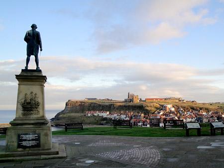 Whitby harbour and the Abbey from the Captain Cook monument. By Robin Denton, York.