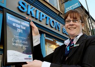 Clare Russell, of the Skipton Building Society in Malton, has been voted top customer advisor of the year.