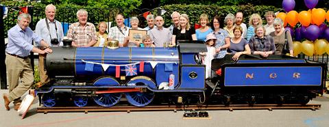 Miniature steam engine Synolda got a rapturous welcome when it returned to Sand Hutton to celebrate its 100th birthday.