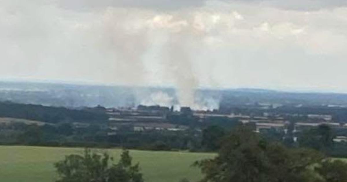 Fire close to industrial estate - smoke seen for miles