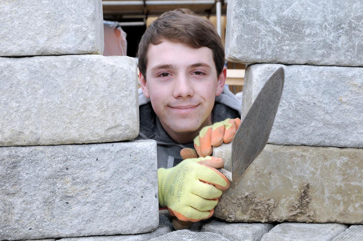 Apprentice of the Year and Bricklayer of the Year Sean McClure at work.