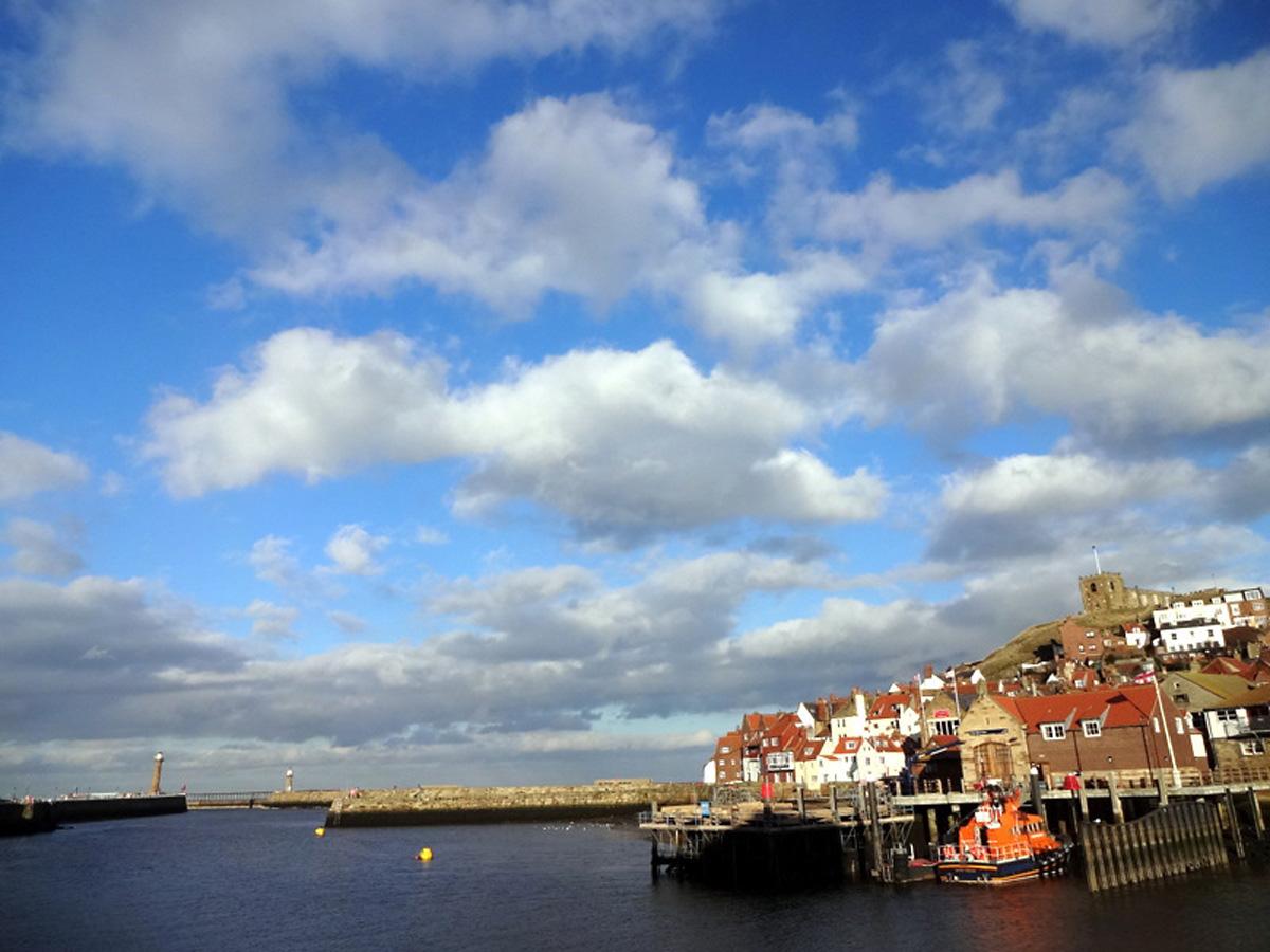Whitby in winter by Barbara Hudson