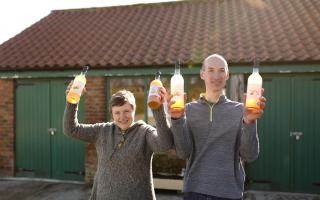 Jane and Jon Birch from Yorkshire Wolds Apple Juice Co celebrating their award. Photo Anoif Photography