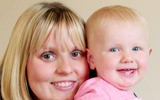 Vikki Medlicott, of Acomb, York, with her daughter Jessica, who has celebrated her first birthday