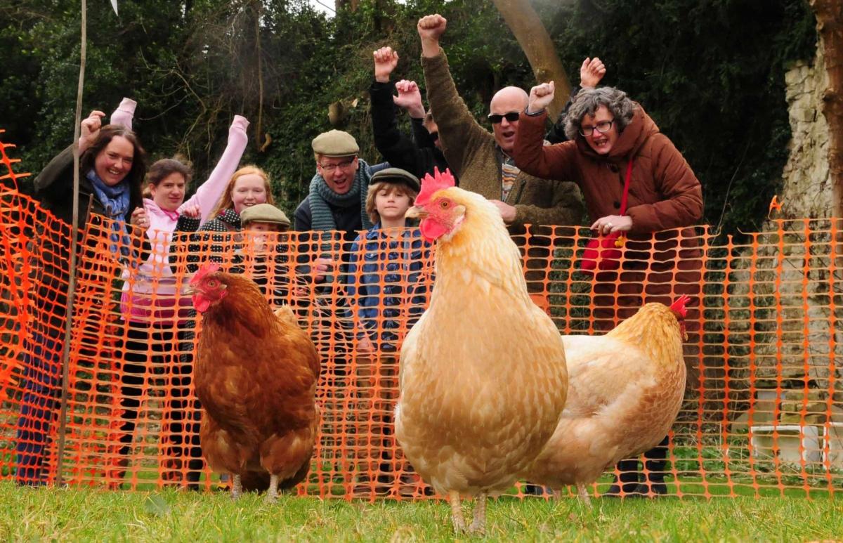 Chicken racing was part of the fun at an Easter fair held at The Croft, Malton.