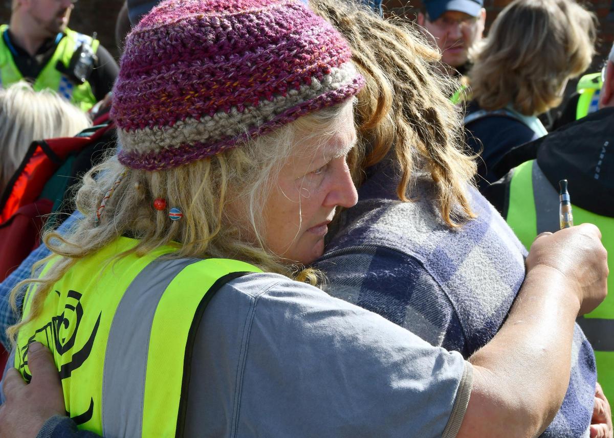 Protesters and police at the Kirby Misperton fracking protest  Picture: David Harrison