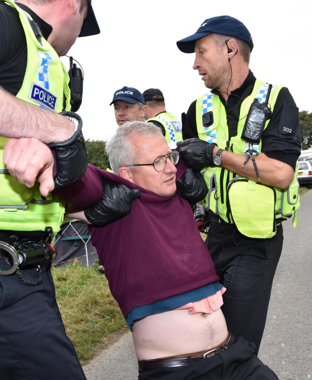 Protesters and police at the Kirby Misperton fracking protest  Picture: Frank Dwyer