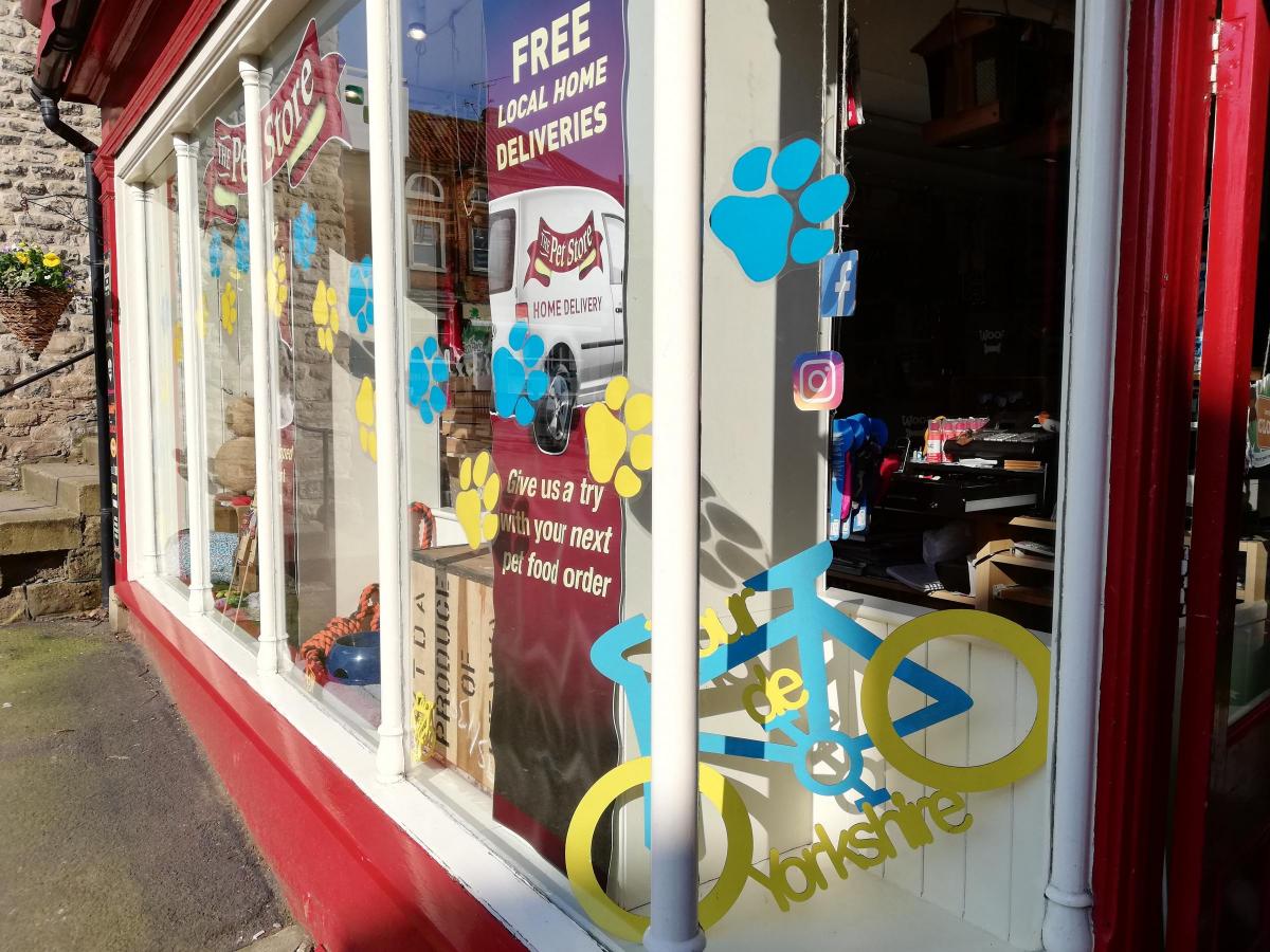 Pet store in Pickering decked out for Tour de Yorkshire    Picture: Kay Halliwell